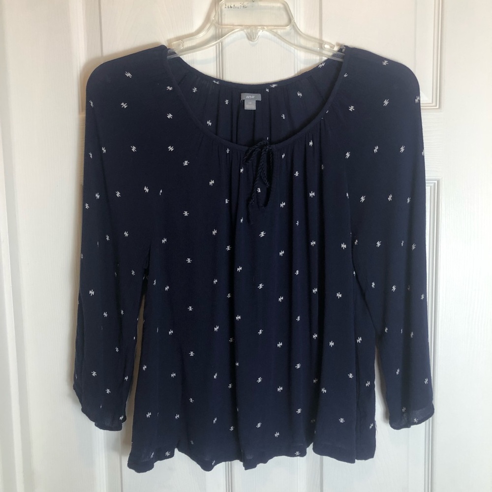 aerie Pullover BOHO Style 3/4 Sleeve Blouse   Size L